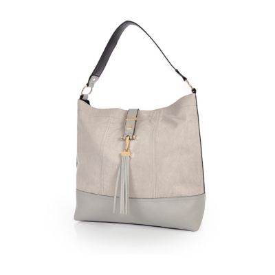 Grey oversized slouch handbag